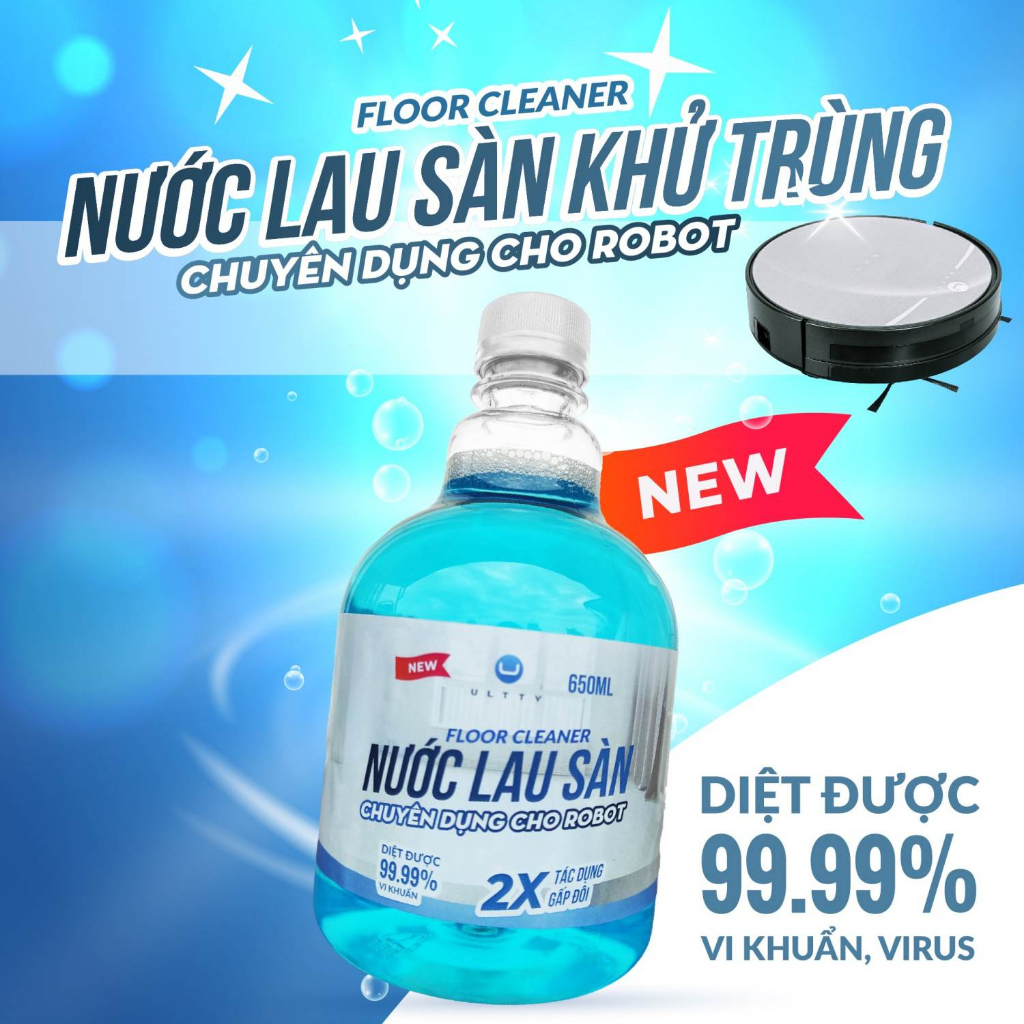 Nước lau sàn khử khuẩn chuyên dụng cho Ro-bot Hút Bụi, Lau Nhà, Máy hút bụi cầm tay