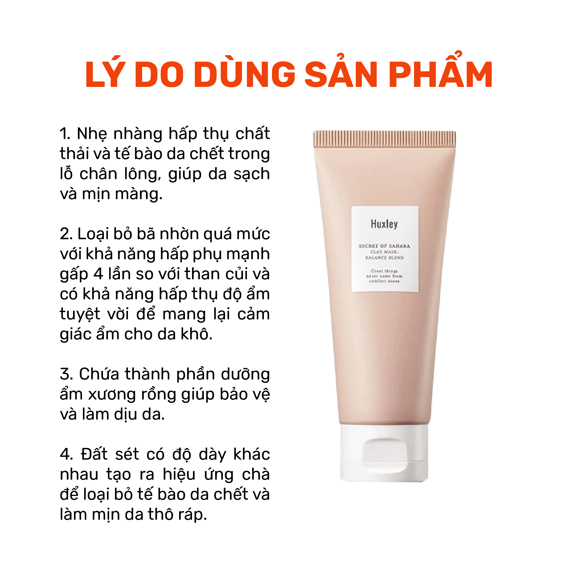 Mặt nạ đất sét giảm dầu nhờn, sạch mụn đầu đen cân bằng da Huxley Clay Mask Balance Blend 120g