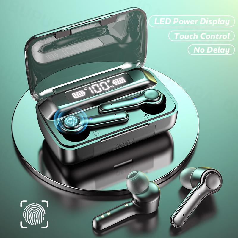 Tai Nghe Không Dây Bluetooth 2200MAh Sạc Chống Nước Thể Thao TWS Bluetooth Cảm Ứng Điều Khiển Tai Nghe
