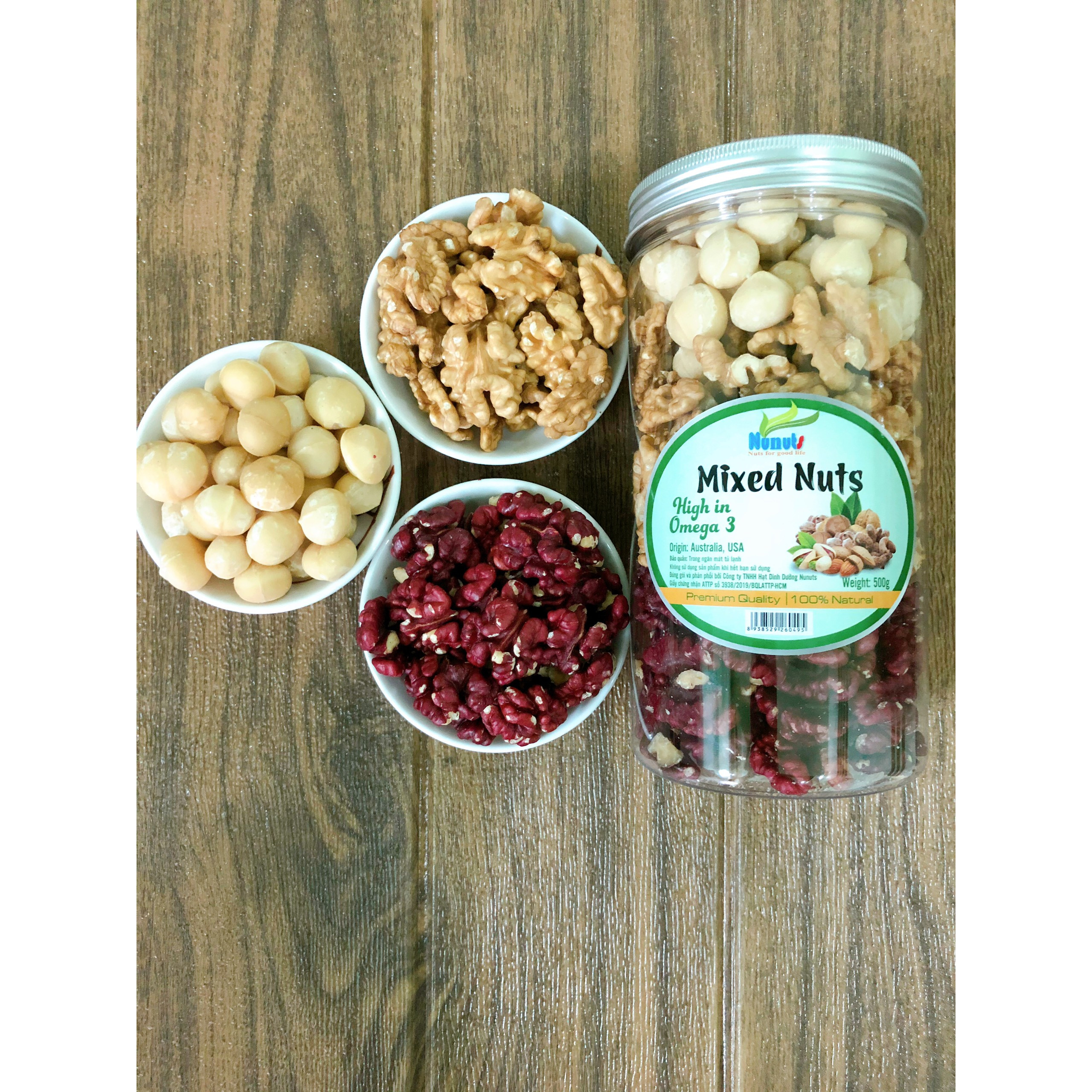 MIX 3 HẠT DINH DƯỠNG NUNUTS HŨ 500G MÃ NN9