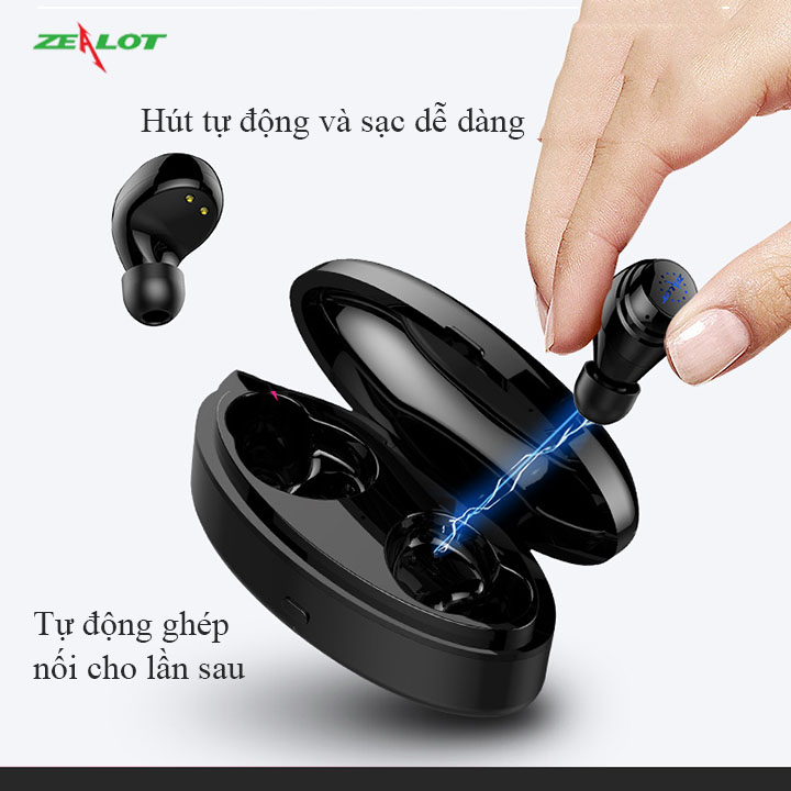 Tai nghe bluetooth Zealot không dây hàng chính hãng tương thích với nhiều dòng điện thoại như iphone, samsung, xiaomi, oppo... dành cho cả nam và nữ