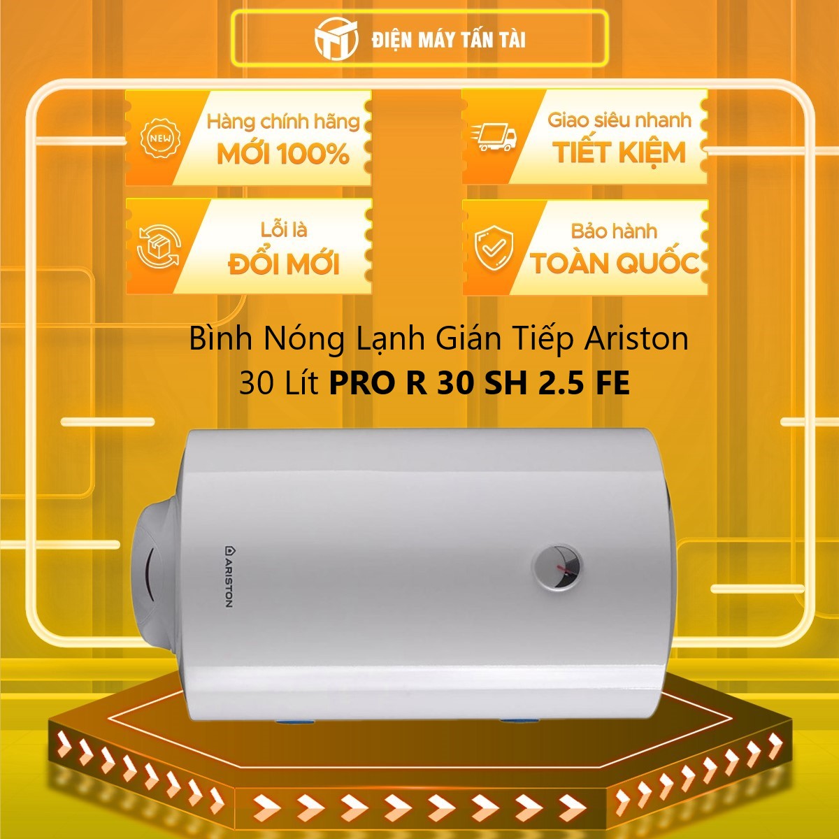 [Chỉ giao tại HCM] MÁY NÓNG TẮM GIÁN TIẾP ARISTON PRO R 30 SH 2.5 FE - Hàng chính hãng