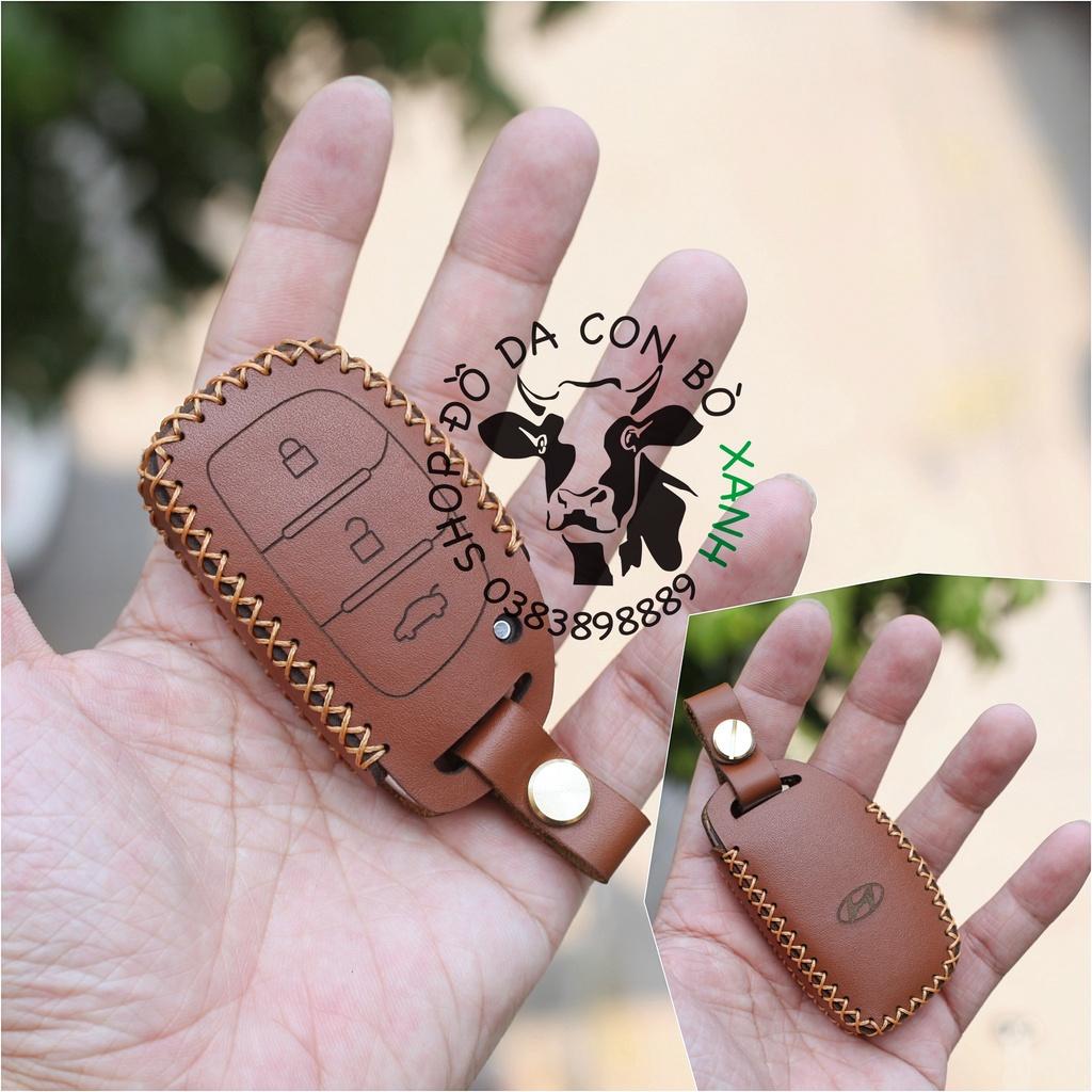 Bao da dành cho Chìa Khoá Hyundai Tucson, Elantra, Sonata Handmade Da Thật 008