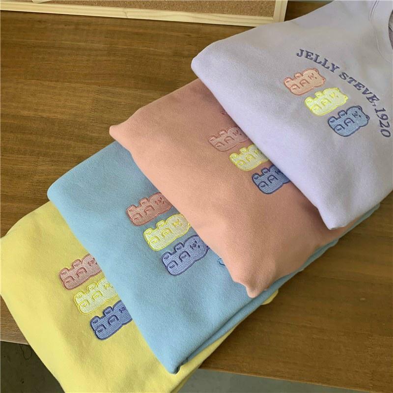 ÁO HOODIE - ÁO KHOÁC NỈ NGOẠI Dây full zip HOOIDE MỚI THÊU GẤU DỄ THƯƠNG