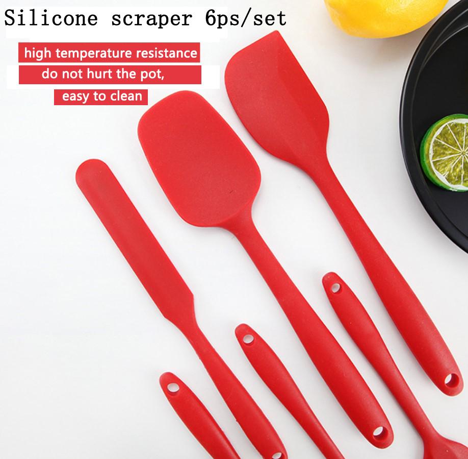Homatter Thìa Silicone Bộ 6 Chiếc Ốp Scrapers Thìa Không Dính Bánh Nướng Chịu Nhiệt Dụng Cụ Nấu Ăn Dụng Cụ Nướng Bánh