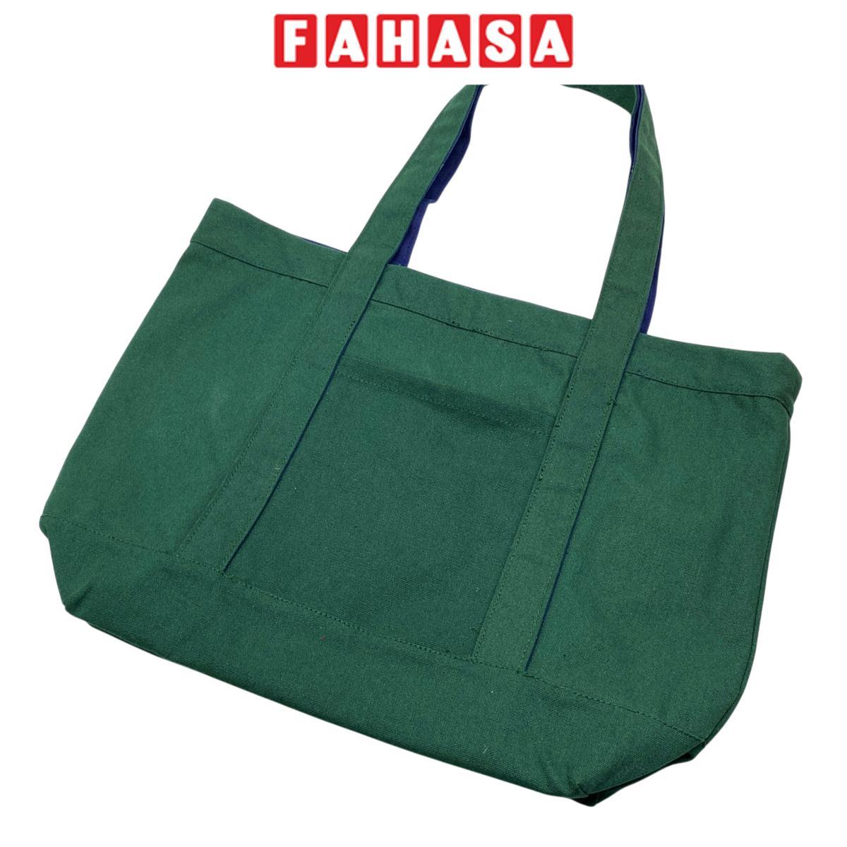 Túi Vải Tote 2 In 1 Phối 2 Màu - Saigon ZeroWaste - Màu Xanh Lá + Xanh Dương