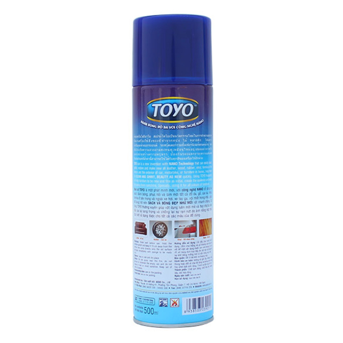 Chai Xịt Làm Bóng Da, Bóng Gỗ Toyo 500ml