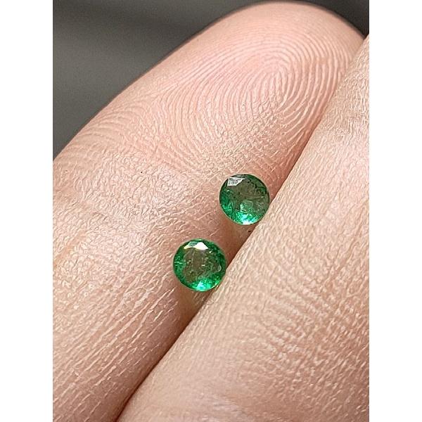 020 (1) L CẶP hạt EMERALD LỤC BẢO (THIÊN NHIÊN) đáy thấp