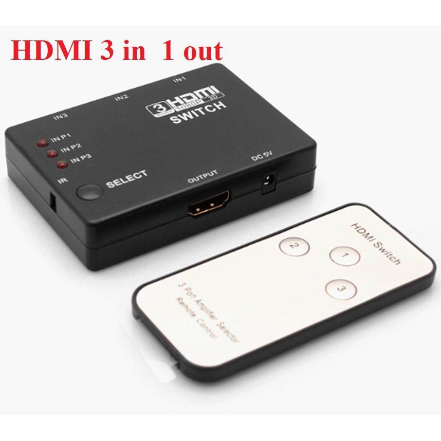 Bộ gộp HDMI 3 vào 1 cho Tivi, Máy chiếu