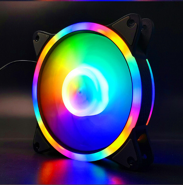 Quạt tản nhiệt, Fan case S3 RGB, Led sáng cả viền và tâm, cắm trực tiếp qua chân molex 4pin không cần Hub