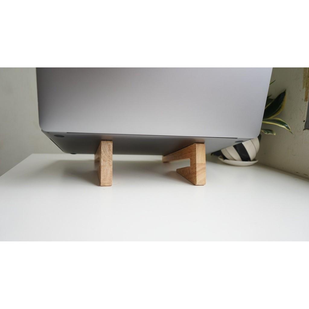 Giá kê macbook, Kệ laptop bằng gỗ cao su NGON - BỔ - RẺ