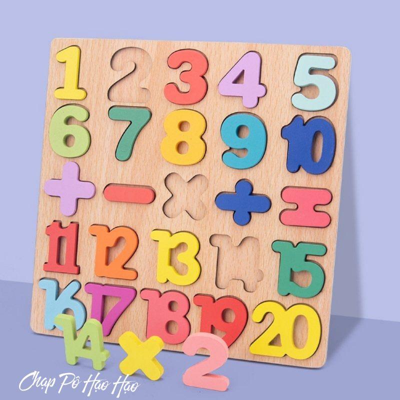 ĐỒ CHƠI GỖ XẾP HÌNH COMBO BẢNG CHỮ CÁI/CHỮ SỐ BẢNG NỔI
