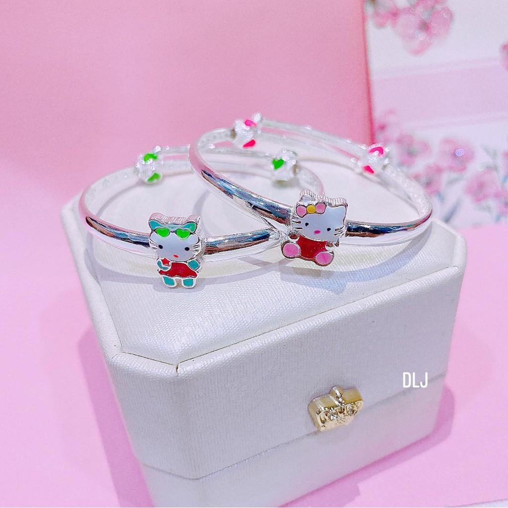 Vòng tay bạc cho bé gái charm màu sắc hình nghộ nghĩnh dễ thương,điều chỉnh size to nhỏ dễ dàng,phụ kiện MS170