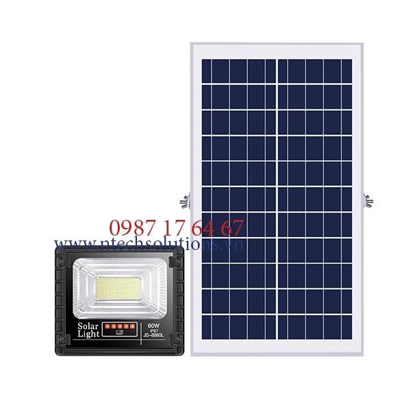 Đèn pha năng lượng mặt trời Jindian JD-8860L Công suất 60W -Mẫu Mới 2020, Khung Nhôm, Chip Led "SMD"