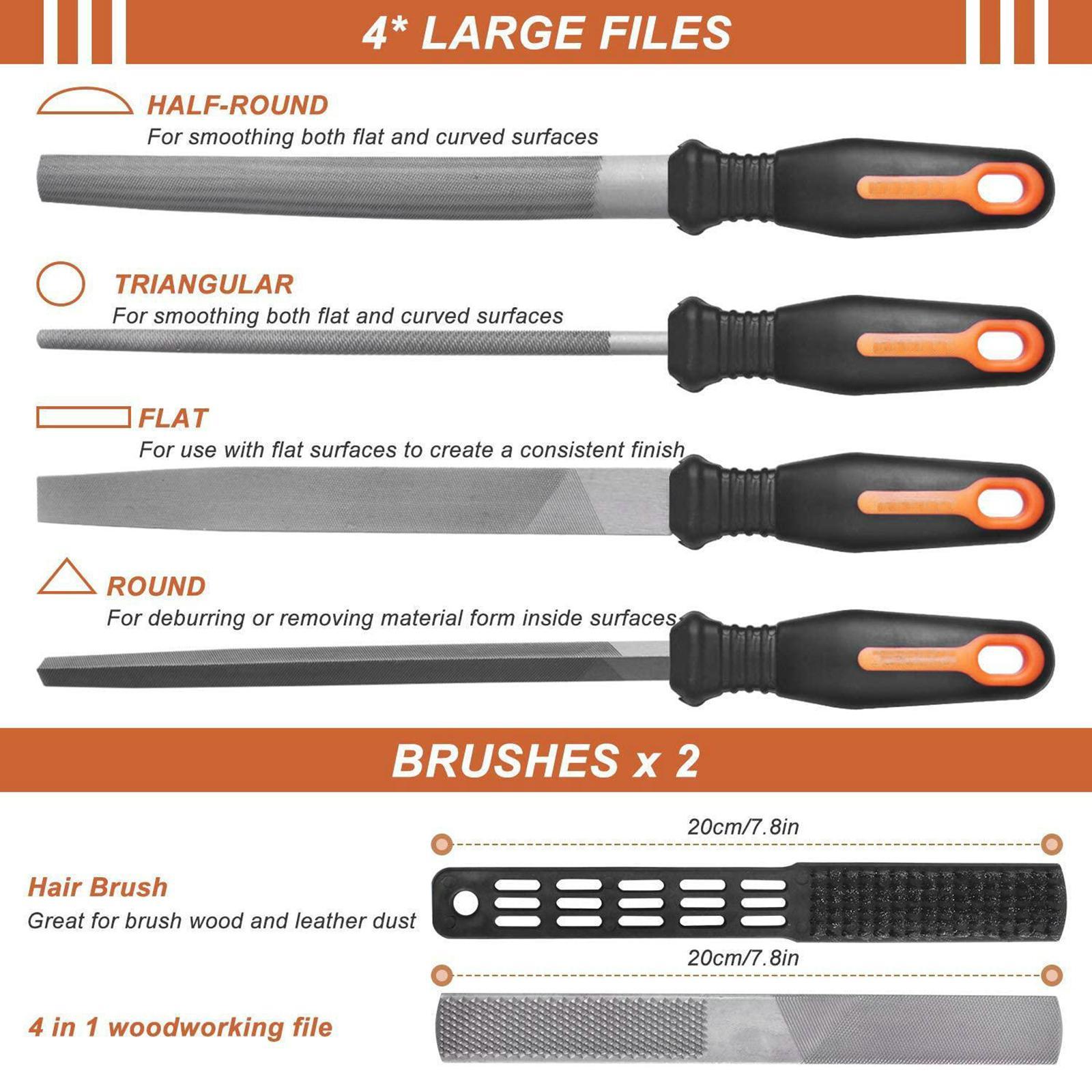20x Carbon Steel File Set Precision File Set Woodworking Tools for Jewelry Carpentry
