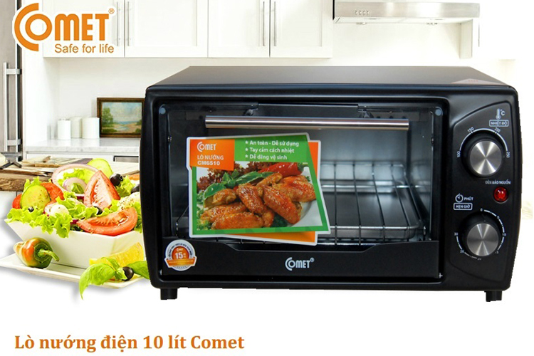 [Nhập CECAMP30KD1 giảm 30K] Lò Nướng Điện Đa Năng Comet CM6510 (10L) - Đen - Hàng Chính Hãng