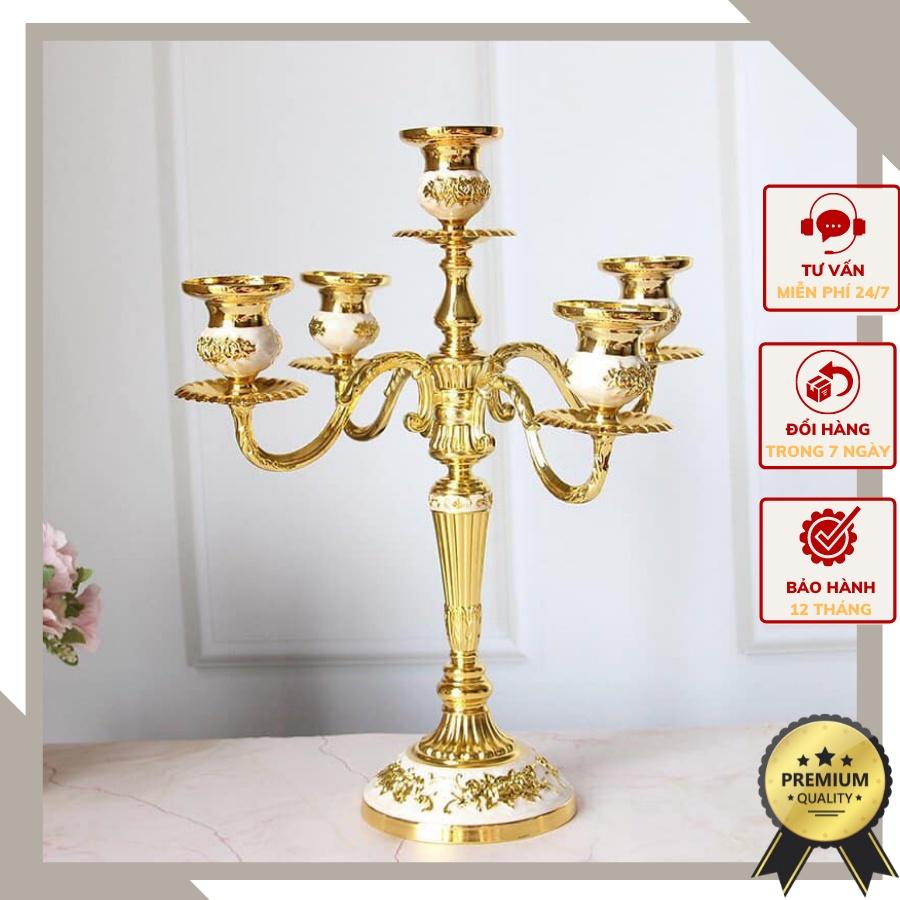Giá nến 5 tay phong cách tân cổ điển mang đến không gian trang nhã cho nhà bạn GN3 - Có 2 màu vàng và đồng.