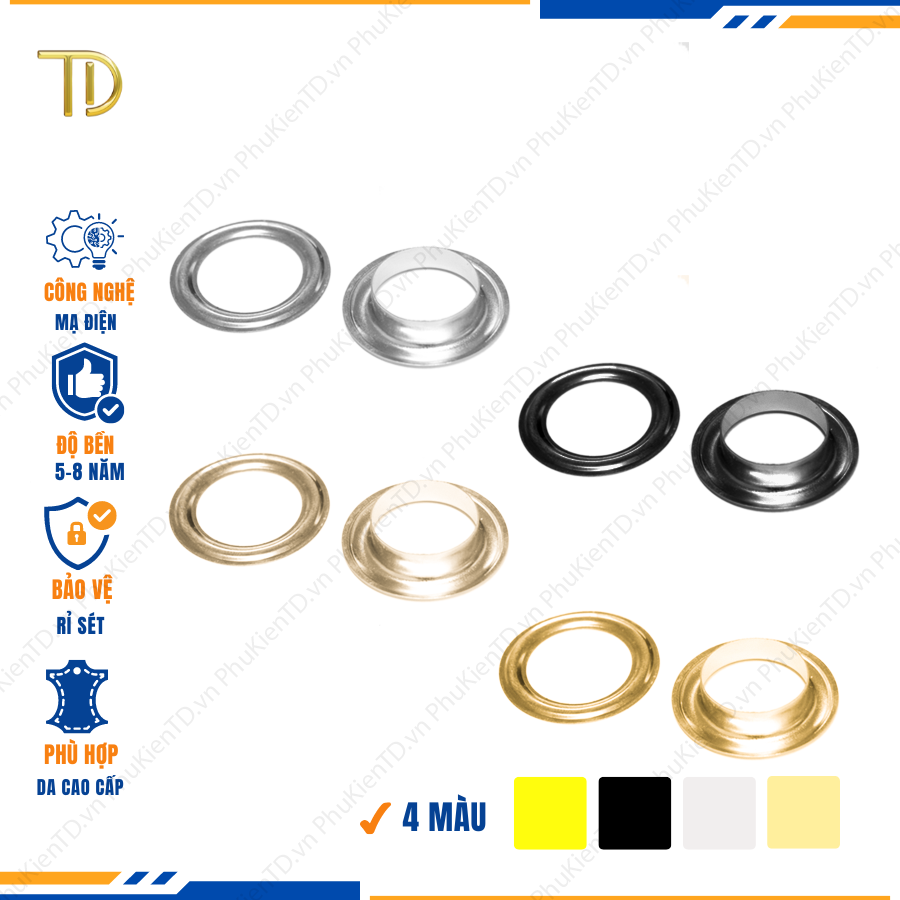 Khoen ore mắt cáo, Khoen mắt cáo ore, Vòng khoen túi xách 20mm công nghệ mạ điện độ bền 5-8 năm