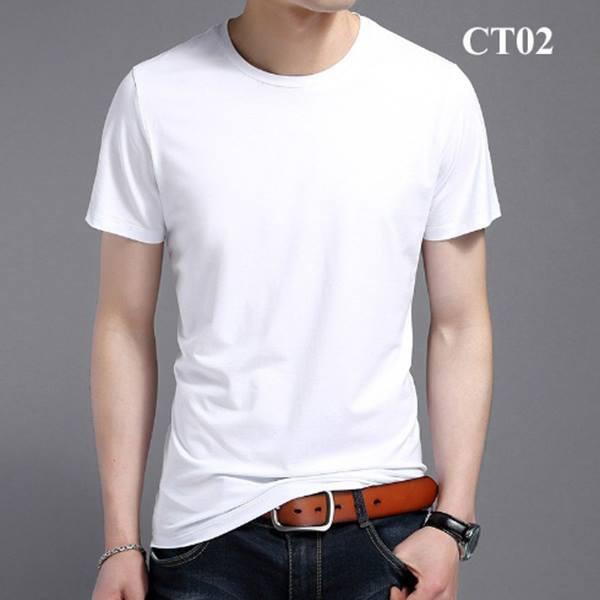 Áo phông nam cổ tròn vải cotton thun lạnh dáng body thời trang