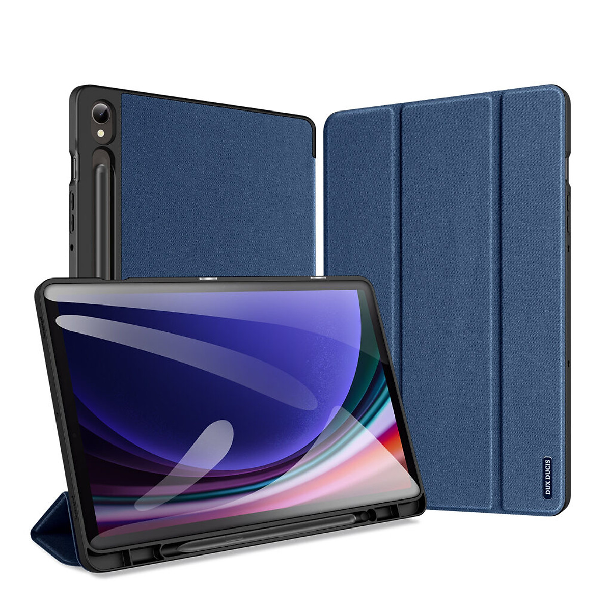 Bao da dành cho SamSung Galaxy Tab S9 FE chính hãng Dux Ducis Domo chống sốc, có khay đựng bút - Hàng chính hãng