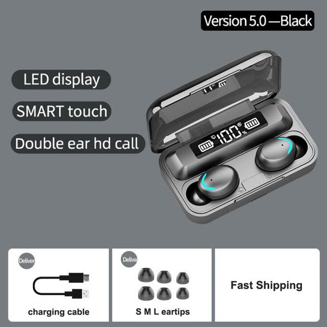 Mới TWS Bluetooth 5.0 Sạc Hộp Tai Nghe Không Dây 9D Stereo Thể Thao Chống Thấm Nước Tai Nghe Nhét Tai Tai Nghe Có Micro