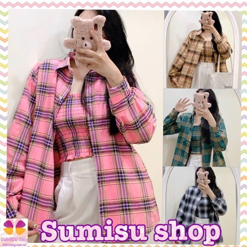 Áo sơmi nữ, nam, caro sọc 4 màu sumisu shop