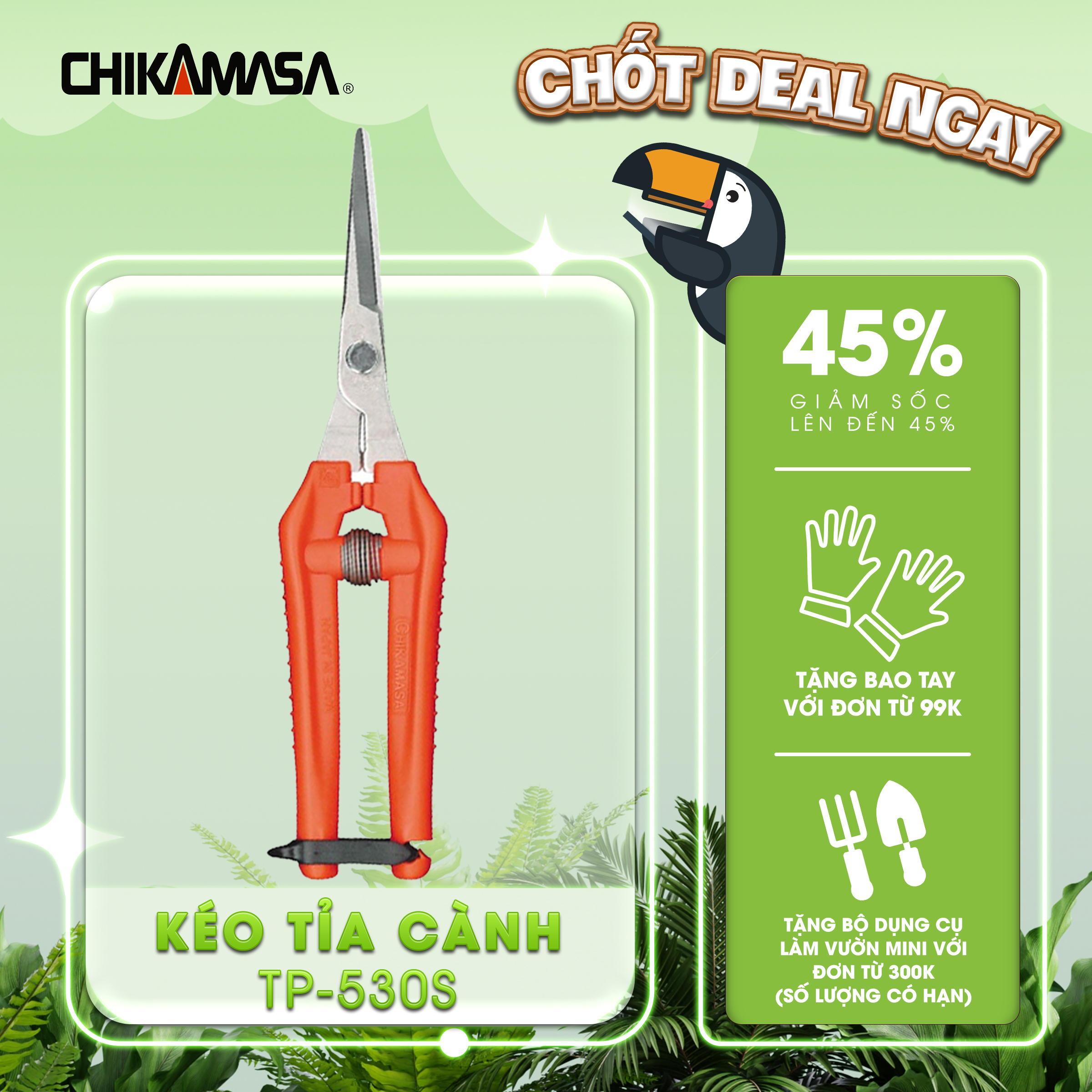Kéo tỉa cành cao cấp Nhật Bản Chikamasa TP-530S