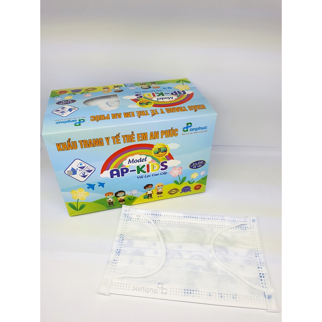 Khẩu Trang Y Tế An Phúc Kids - 3 Lớp Giá Rẻ, Hình Nhân Vật Đáng Yêu Cho Bé