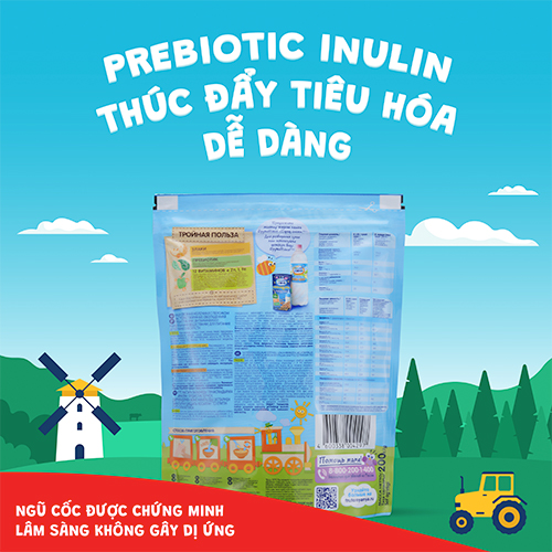 Combo 4 Gói Bột ăn dặm lúa mì táo dâu tây Fruto Nyanya 200g