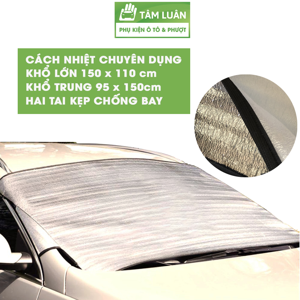 Tấm che nắng ô tô bạt che kính lái xe hơi phủ hai lớp nhôm chống nóng cách nhiệt Tâm Luân