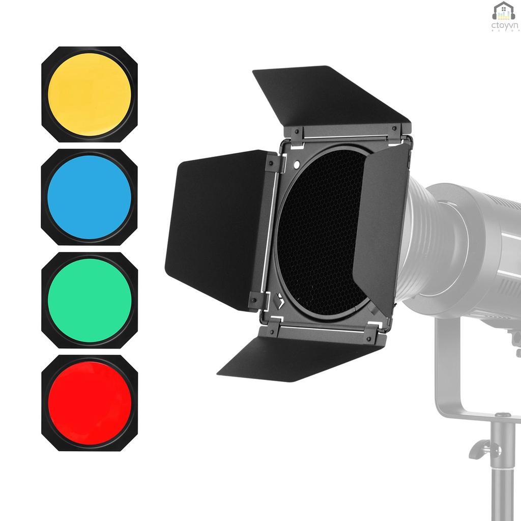 Bộ 4 tấm lọc màu đỏ/xanh lá/xanh lá/ xanh dương/ vàng hình tổ ong tiêu chuẩn Andoer cho đạo cụ chụp ảnh 7 inch