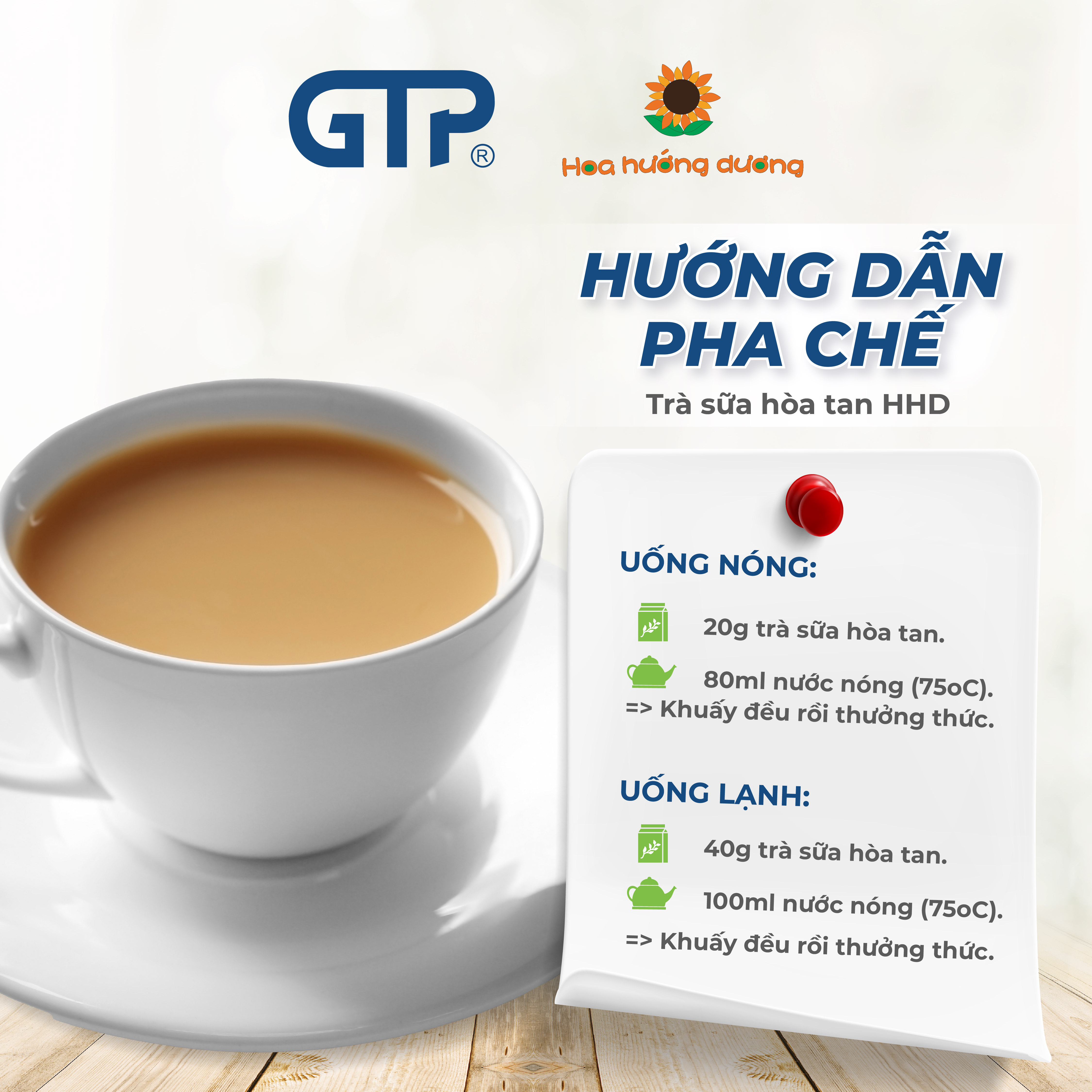 Trà Sữa Hoà Tan Instant Milk Tea Hoa Hướng Dương (10 gói/hộp)