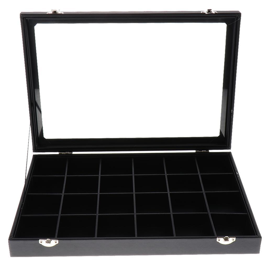 Clear Lid Jewelry Tray Display Organizer Storage Box Case Showcase
