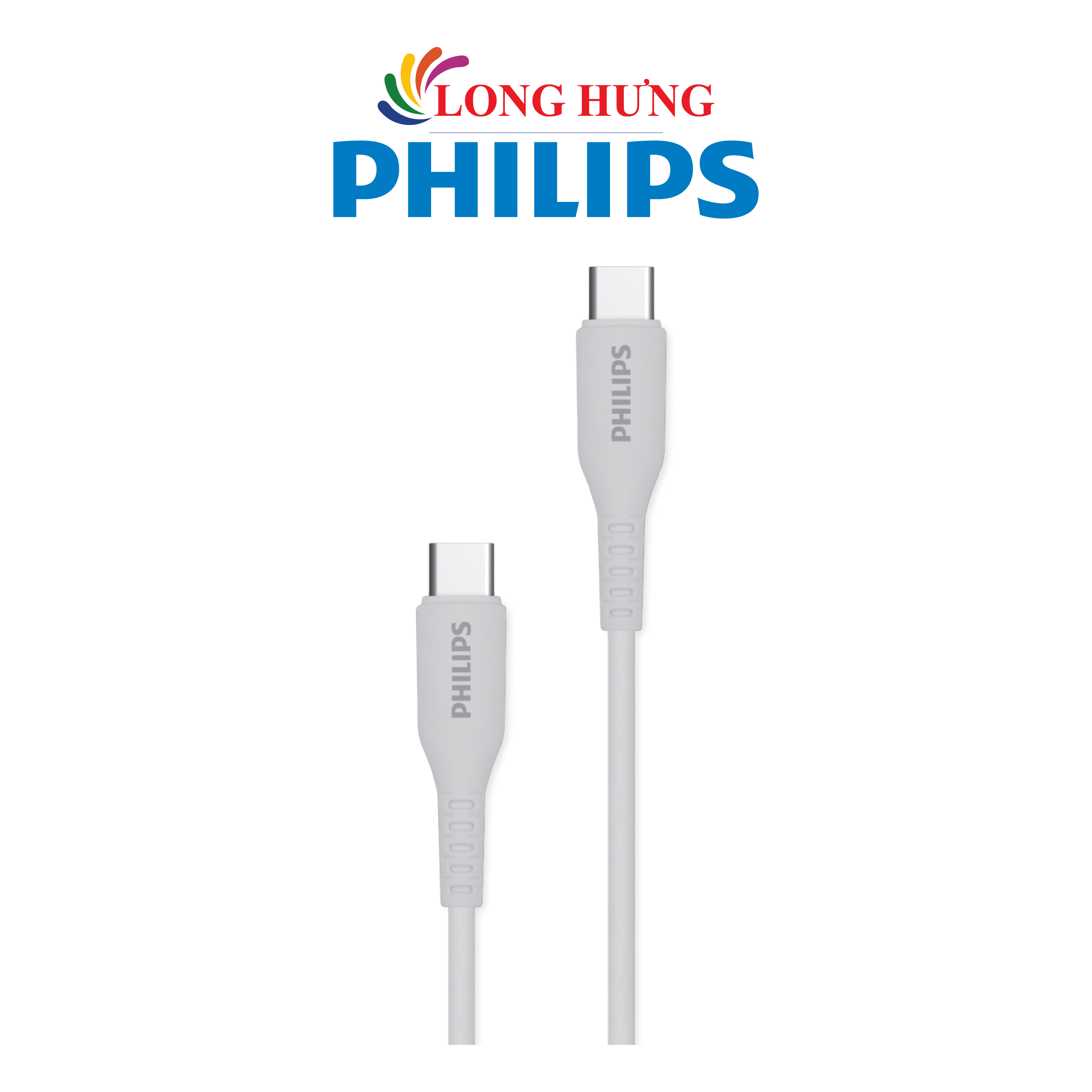 Cáp USB Type-C to Type-C Philips 1.2m USB 2.0 60W DLC8601 - Hàng chính hãng