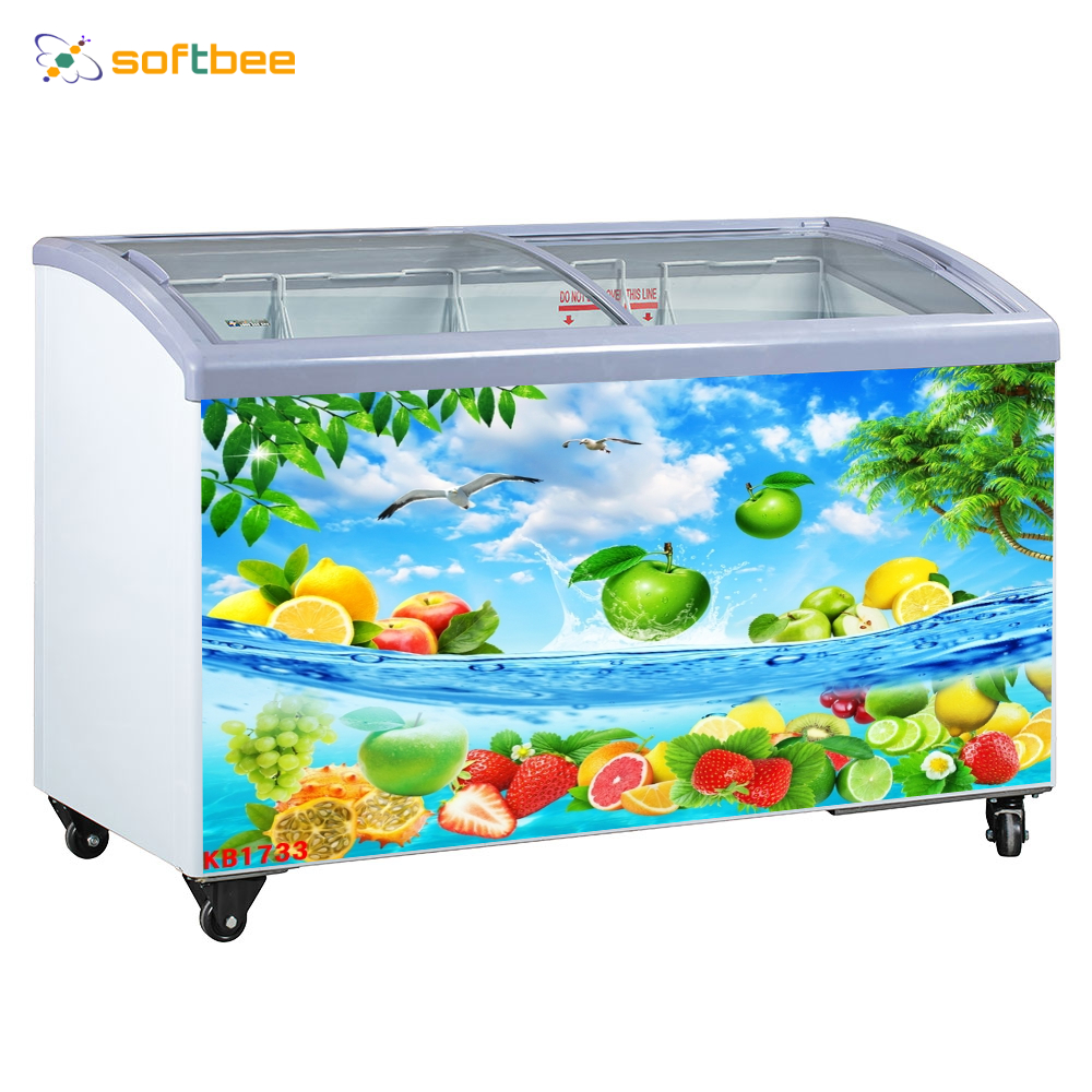 Miếng dán tủ lạnh ngang, in hình hoa quả biển, kích thước 0.9m x 1.5m / miếng