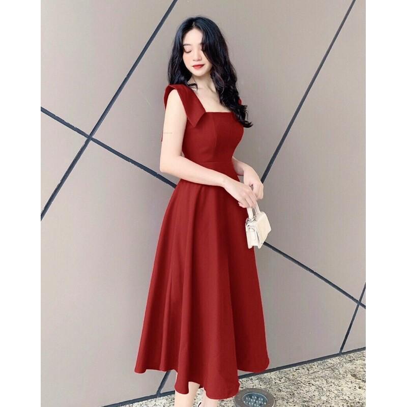 Đầm xoè cổ vuông tay con cánh tiên S.MLXL