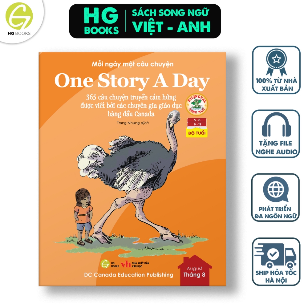 Sách - One Story A Day - CUỐN 8 : 365 câu chuyện phát triển IQ, EQ cho bé - Bản song ngữ tặng kèm file nghe