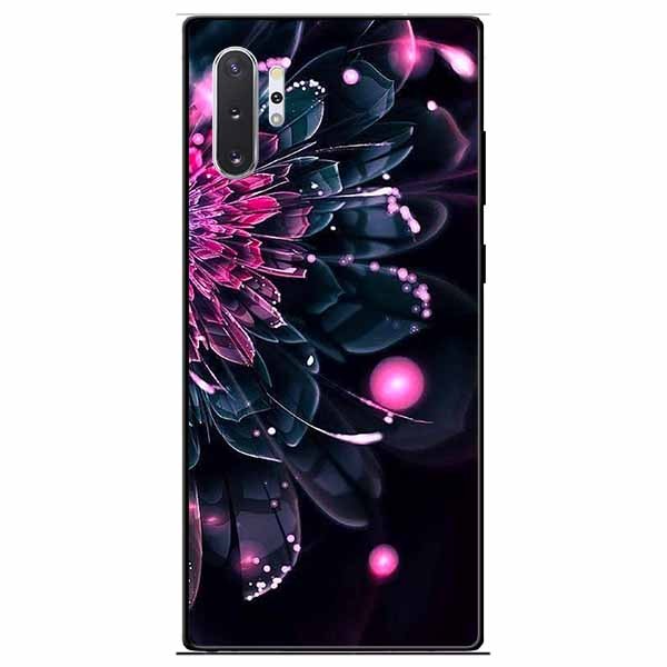 Ốp lưng in cho Samsung Note 10 Plus Mẫu Mẫu Đơn Hồng Đen