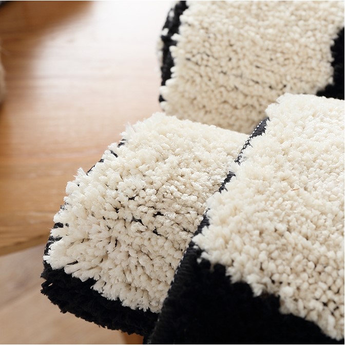 Thảm Cotton Len Mèo Đen Xám PA9218