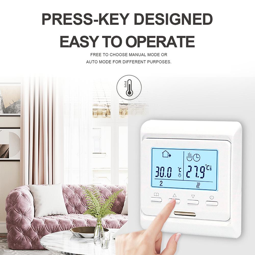 Bộ Điều Nhiệt Có Thể Lập Trình 230V Lcd Kỹ Thuật Số Với 6 Chế Độ 16A