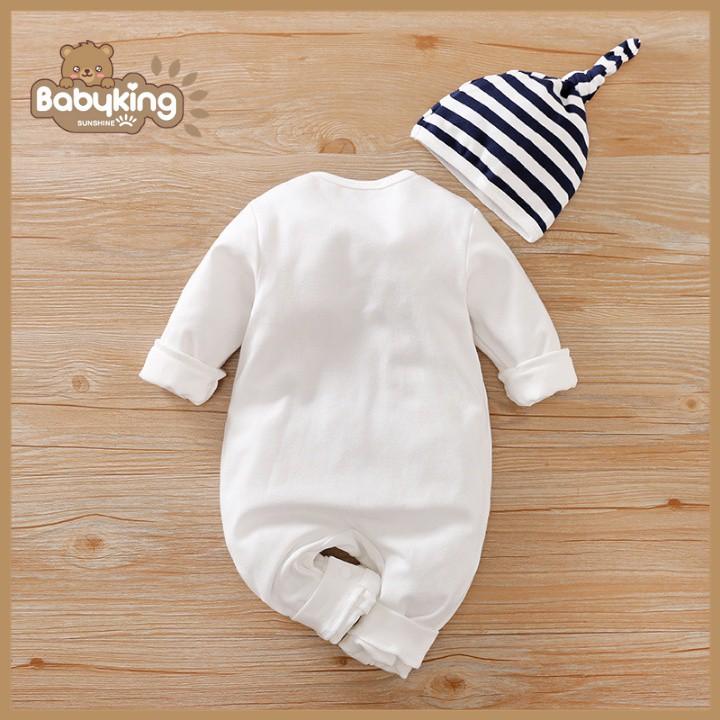 BodySuit,áo liền quần dễ thương dài tay kiểu gấu trúc cho bé , cotton 100%,thương hiệu Aiueo Nhật Bản.