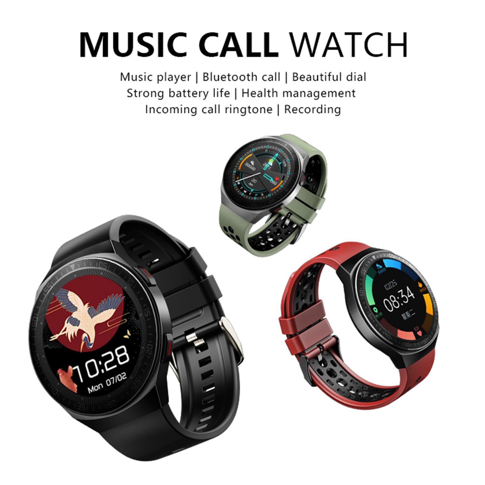 Sport Bluetooth Call Round Smart Watch Fitness Tracker Black