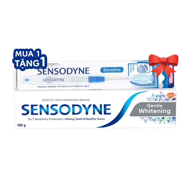 [Mua 1 Tặng 1] Kem Đánh Răng Sensodyne Gentle Whitening 160g/tuýp Tặng BCDR Sensitive Extra