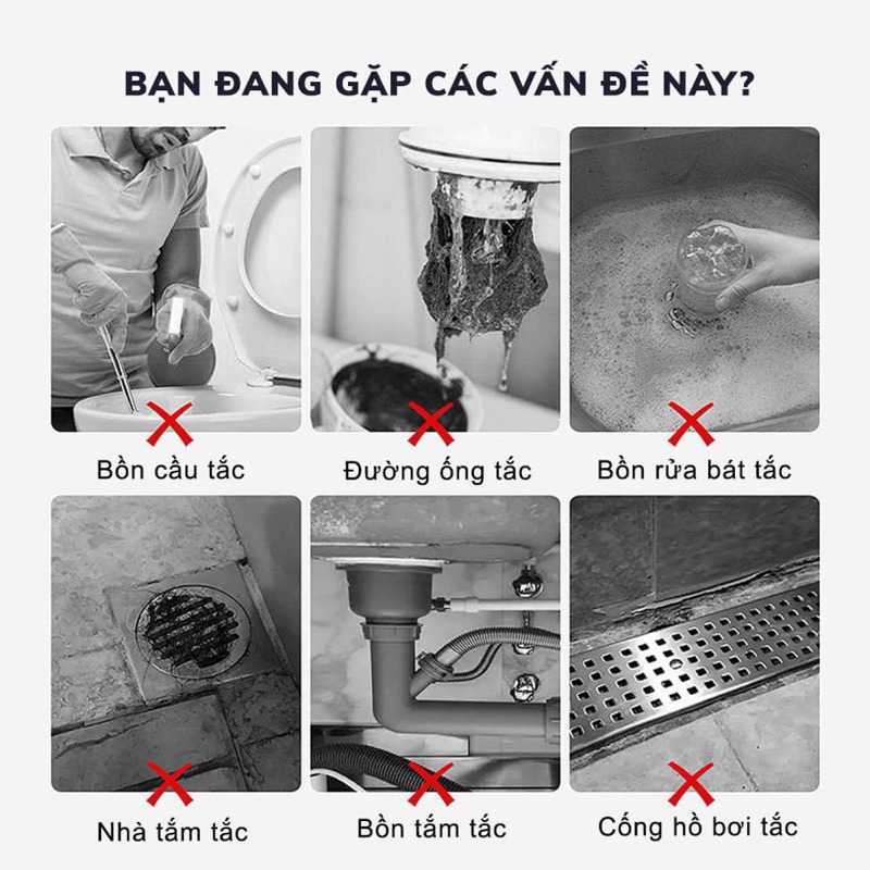 Bột Thông Tắc Cống Thần Thánh Hương Chanh Bạc Hà Cực Mạnh