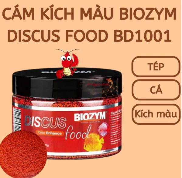 Thức ăn cá, tép cảnh Biozym Discus Food  kích màu cho cá cảnh cực tốt, không bị đục nước