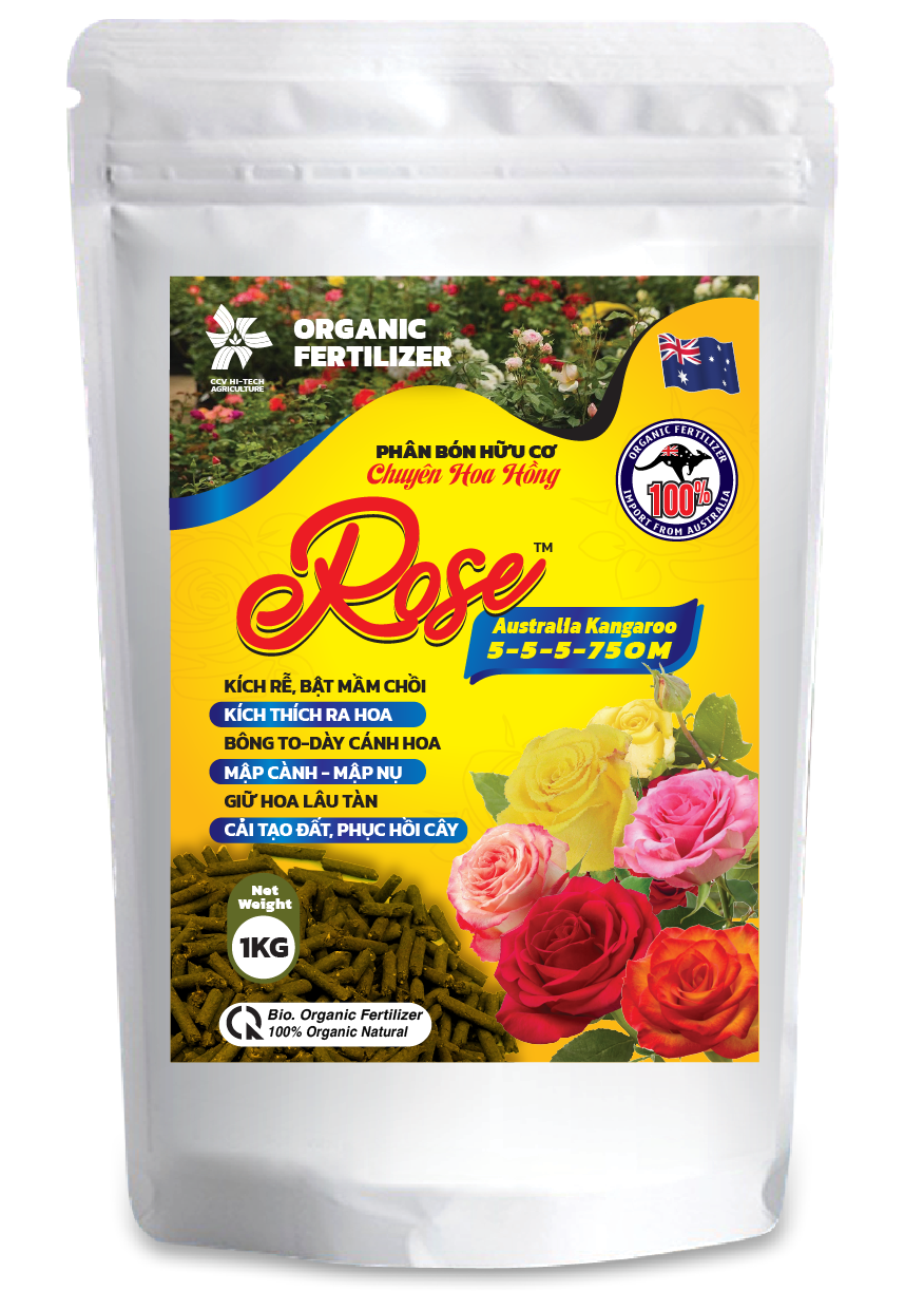 Phân bón hữu cơ nhập khẩu Úc 5-5-5-75 OM | Chuyên Hoa Hồng