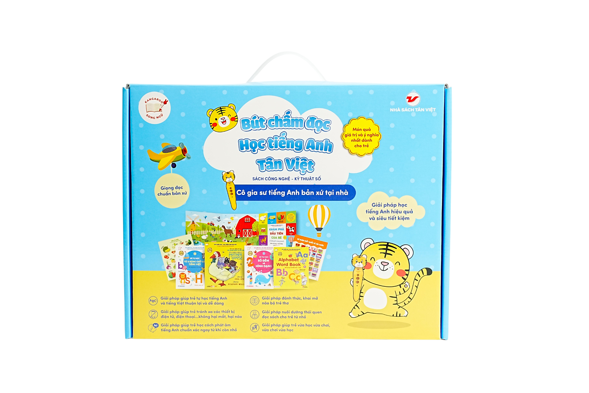 Sách - Bút Chấm Đọc-Học Tiếng Anh Tân Việt - Cô Gia Sư Tiếng Anh Bản Xứ Tại Nhà - Phiên Bản Ngỗng Mẹ (Dành Cho Trẻ Từ 0 Đến 6 Tuổi) - Tặng Sách Tỏa Sáng Trong Đêm - Chúc Ngủ Ngon Ông Già Noel