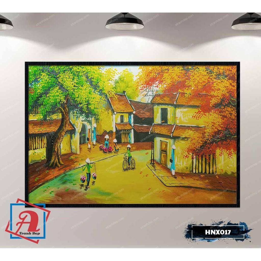 Tranh in lụa phố cổ Hà Nội - HNX017