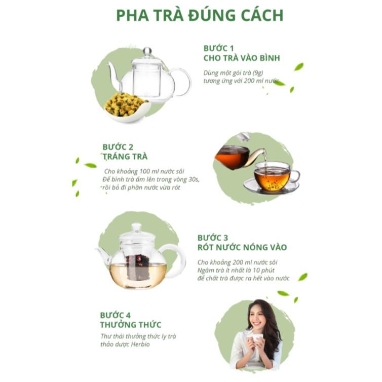 Trà thảo mộc cung đình Bát Vị Herbio cao cấp - giúp nâng cao sức đề kháng, bồi bổ cơ thể, tốt cho người bệnh cần phục hồi sức khỏe, phù hợp làm quà biếu tặng