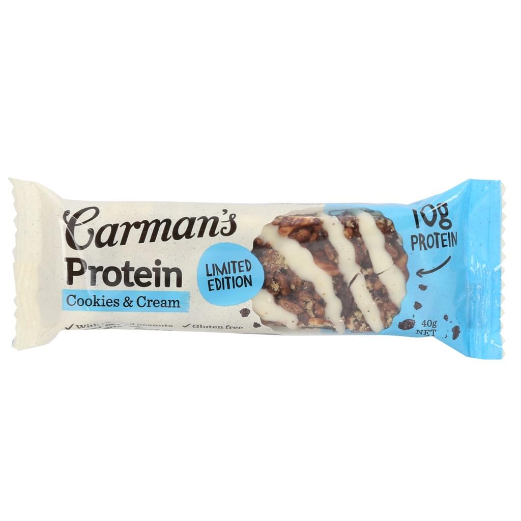 Thanh Giàu Đạm Cookies & Kem Carman's - Protein Bar Cookies & Cream Hộp 200g